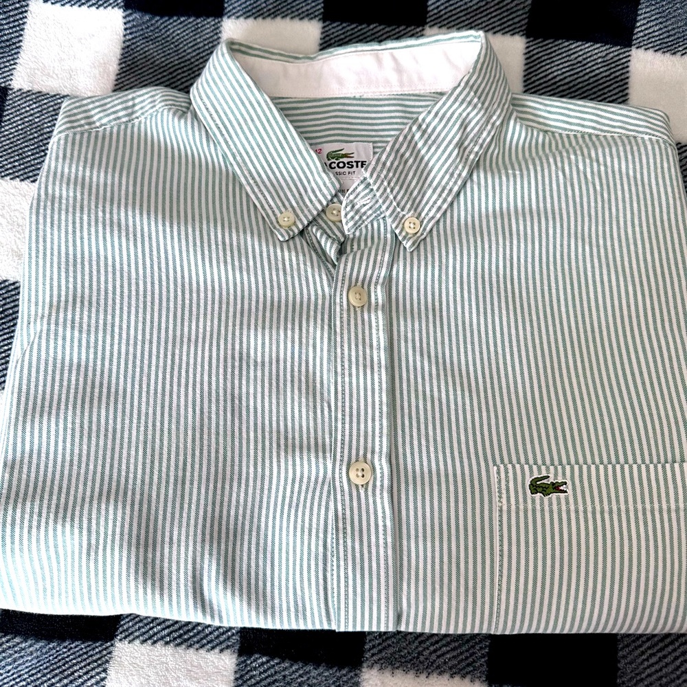 Lacoste Men’s button down long sleeve shirt.